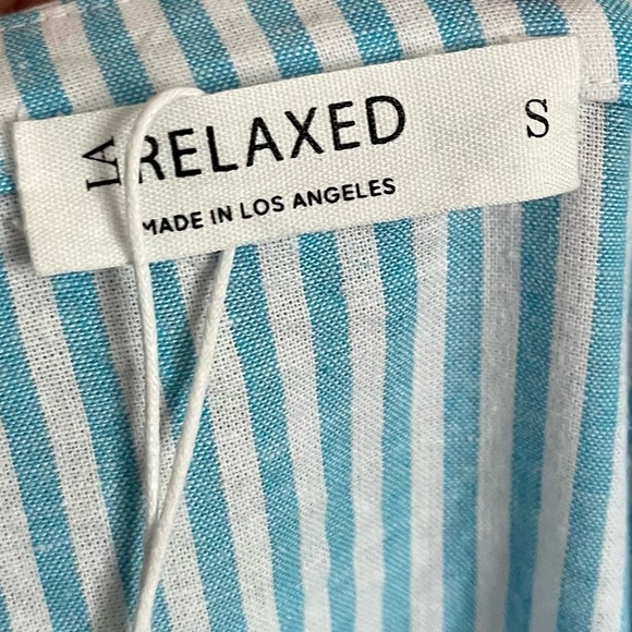La Relaxed • NWT Blue and White Striped Short Sleeve Dress - Picture 4 of 6